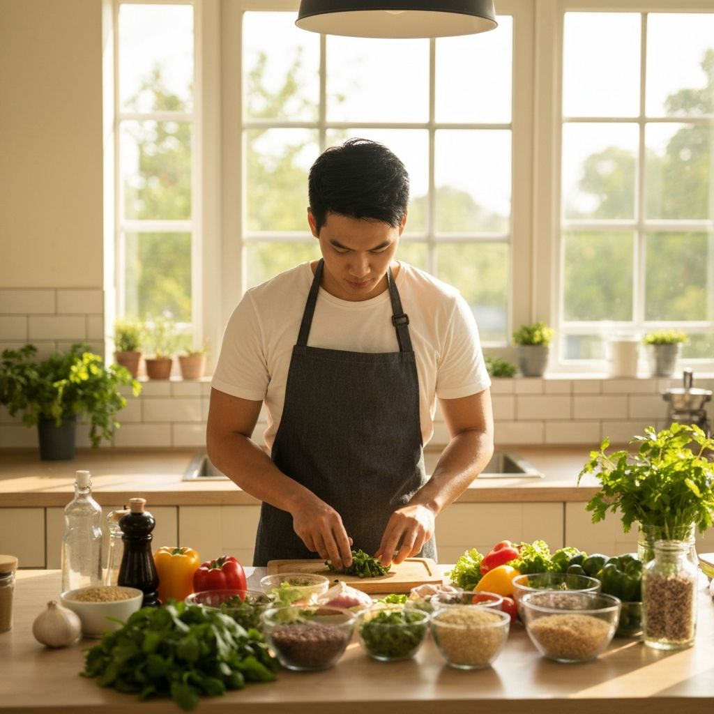 Person förbereder mat i köket
