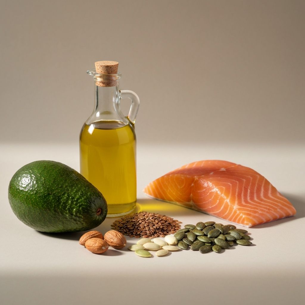 Hälsosama fetter från avokado, nötter och olja