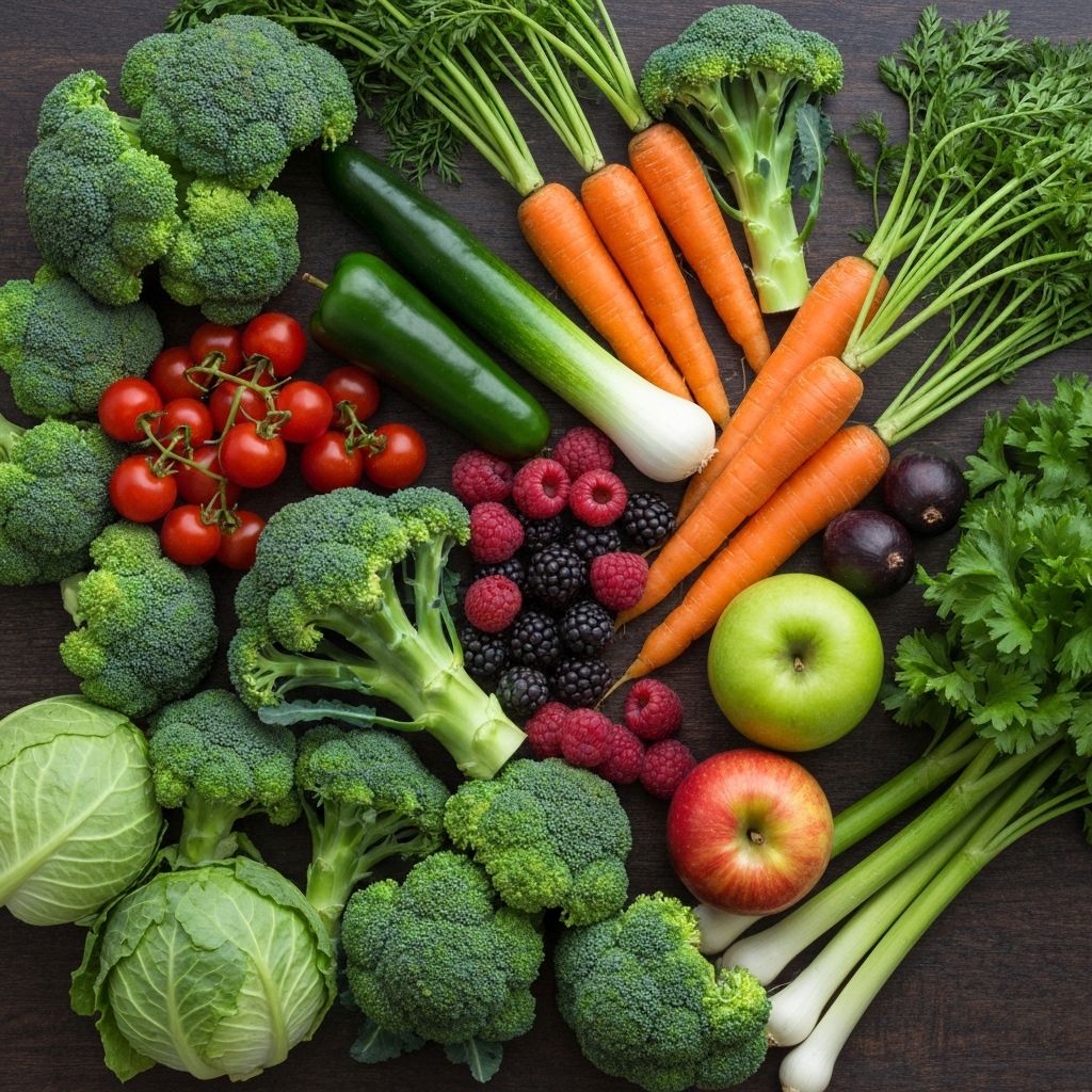 Blandad frukt och grönsaker